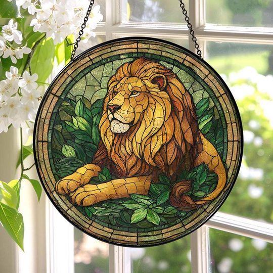 Discover Disney Lion King Stained Glass Suncatcher, Disney Lion King Window Hanging, Disney Lion King Suncatcher, Disney Lion King Decor ID-1227-AJ42