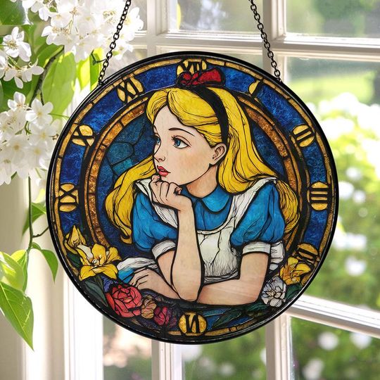 Discover Disney Alice In Wonderland Stained Glass Suncatcher, Disney Alice In Wonderland Window Hanging, Disney Alice Suncatcher ID-1227-3FKY