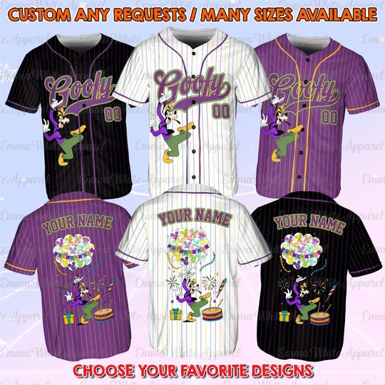 Discover Goofy Mardi Gras Party Baseball Jersey, Disney Goofy Festival Celebration Shirt, New Orleans Trip Jersey, Disneyland Family Matching Shirt