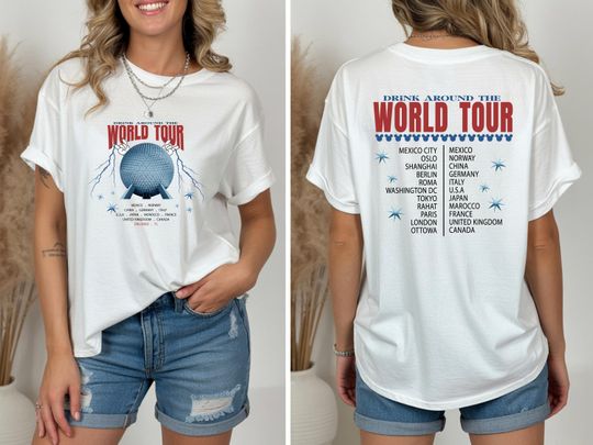 Discover Epcot World Tour Double Sided T-Shirt, Disney World Shirt