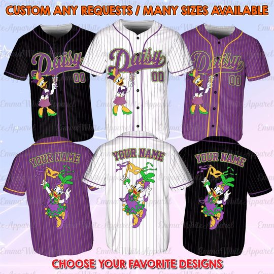 Discover Daisy Mardi Gras King Jersey, Disney Mickey And Friends Purple Gold Green Jersey, New Orleans Trip Shirt, Disneyland Family Matching Shirt