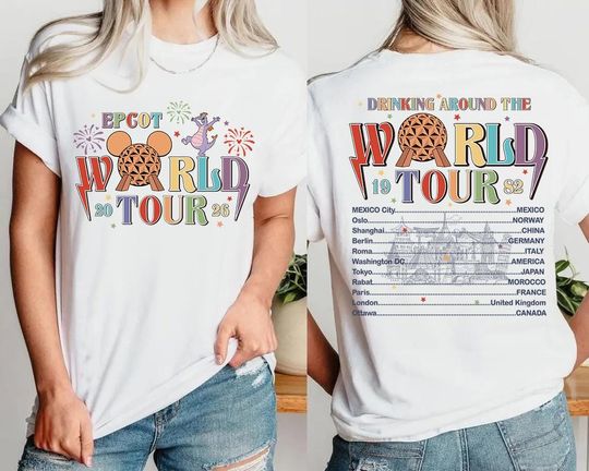 Retro Epcot Drink Around the World Tour 2026 Shirt, Family Matching 2026,Valentine's Day Gift