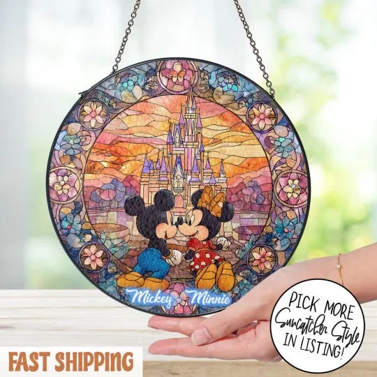 Discover Personalized Mickey Suncatcher, Custom Couple Name, Disney Decor Gift