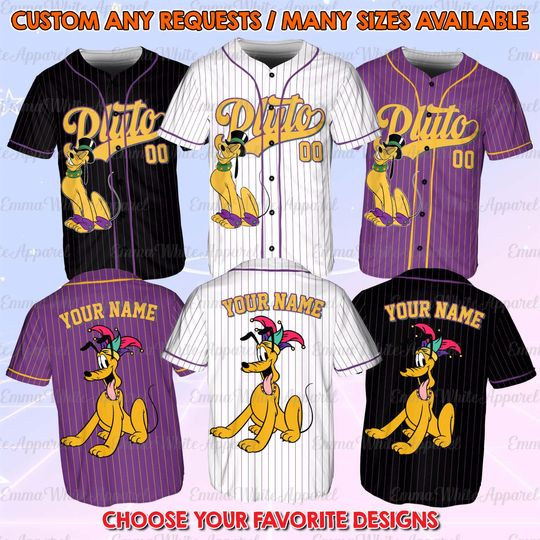 Discover Pluto Mardi Gras King Jersey, Disney Mickey And Friends Purple Gold Green Jersey, New Orleans Trip Shirt, Disneyland Family Matching Shirt
