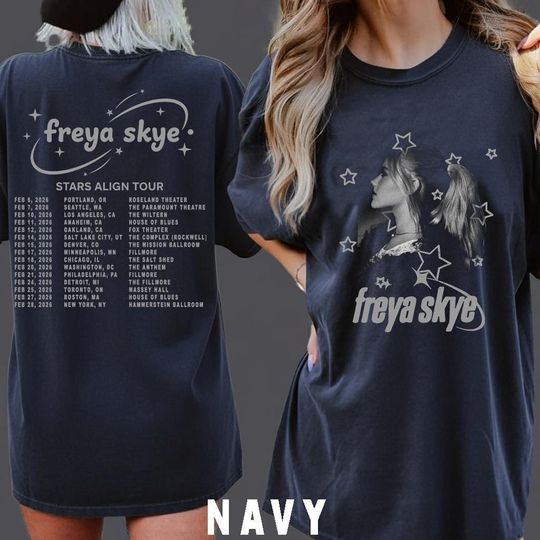 Discover Freya Skye Stars Align Tour Shirt, Aesthetic Concert T-Shirt, 2026 Tour Dates Shirt
