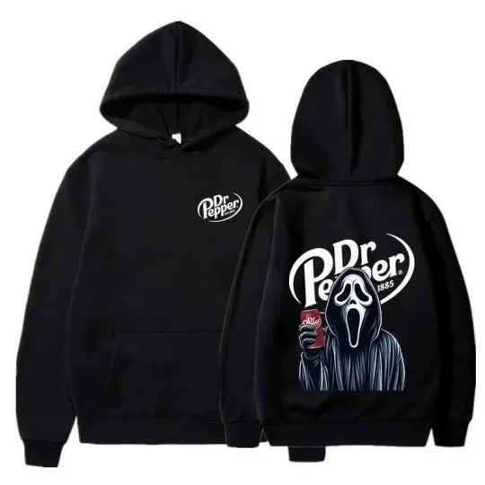 Discover Ghostface Dr Pepper Double Sided Hoodie