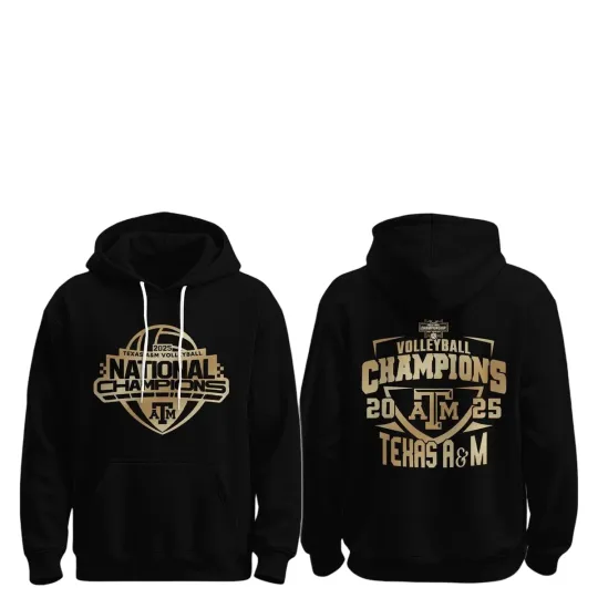 Discover Texas A&M Aggies Women's Volleyball National Champions Double Sided Hoodie