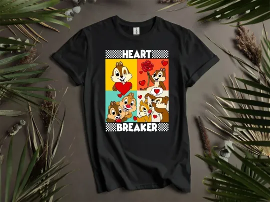 Discover Chip Dale Heart Breaker Valentines Day T-shirt