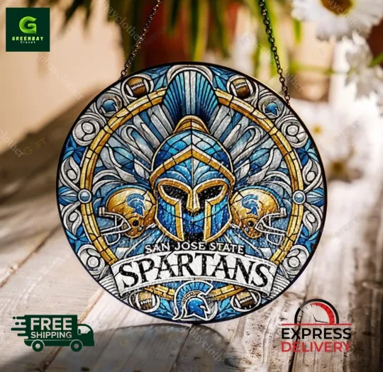 Discover San Jose State Spartans Football Stained Glass Suncatcher Window Hanging Decor