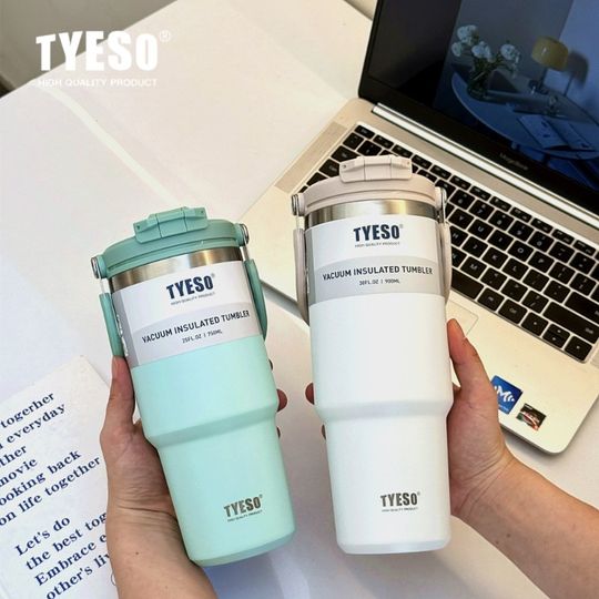 Discover Tyeso Stainless Steel Coffee Cup Cold And Hot Double-layer Insulated Cup Tumbler Thermo Water Bottle Car Travel Mug Vacuum Cup