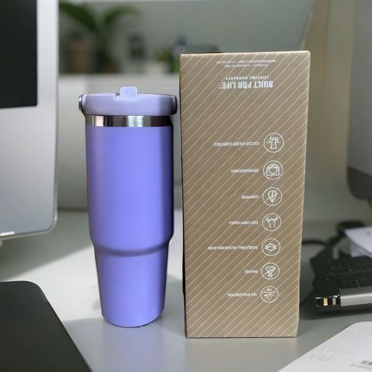 Discover 30 oz Premium Steel Travel Cup with Non-Slip Base - Car, Office, Hiking, Leak and Sweat Resistant Design