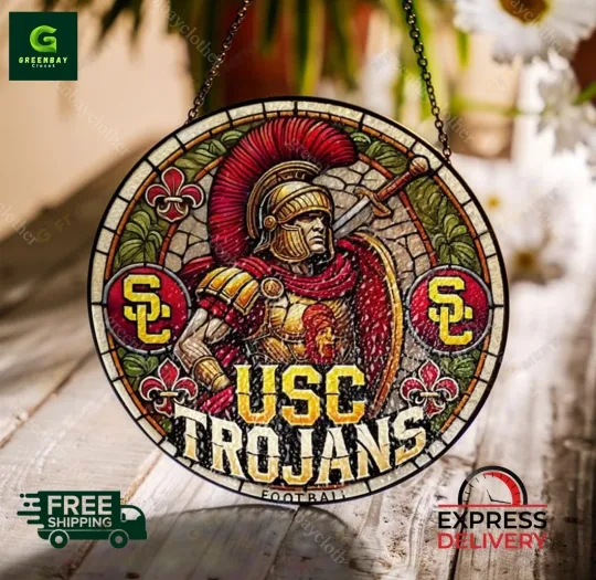 Discover USC Trojans Football Stained Glass Suncatcher Window Hanging Rainbow Maker Decor