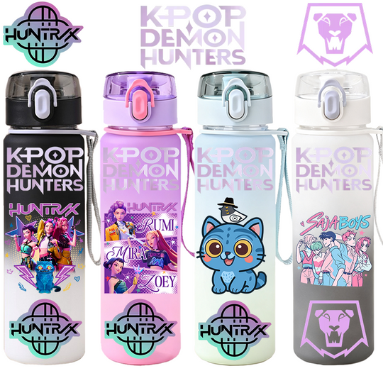 Discover 550ML K-Pop Demon Hunters Gradient Plastic WaterCup Rumi Mira Zoey Jinu HUNTR X Celine K Pop Huntrix Gourde Kpop Drinking Bottle