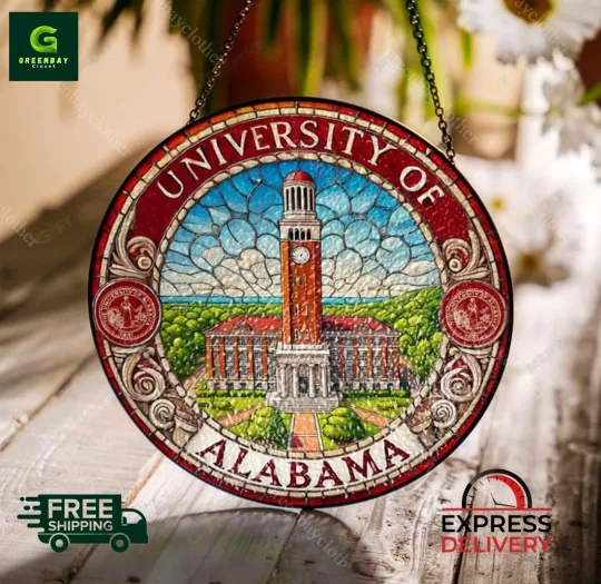 Discover University of Albm Stained Glass Suncatcher Window Hanging Rainbow Maker