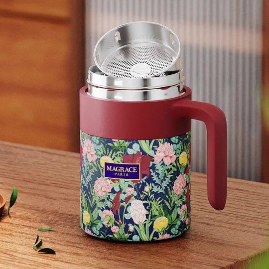 Discover 1PC Thermal Insulation Mug with Handle Office Water Cup Making Tea Tea Separation Large Capacity Men's Water Cup