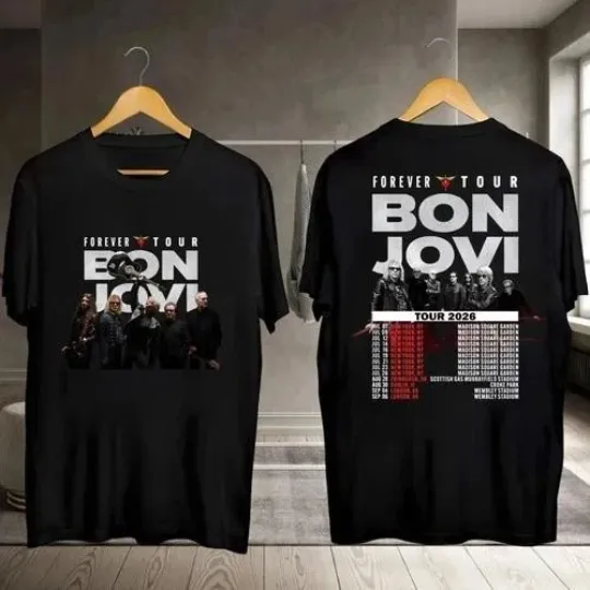 Discover 2026 Forever Tour T-shirt, B0n J0vi 2026, Rock T-Shirt