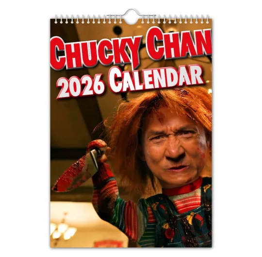 Discover 2026 Chucky Chan Vertical Wall Calendar - Funny, Quirky, Christmas & Birthday Designs