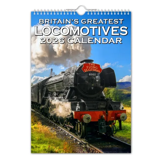 Discover 2026 Vertical Wall Calendar - Britain's Greatest Locomotives - Nostalgic, Christmas, Trains