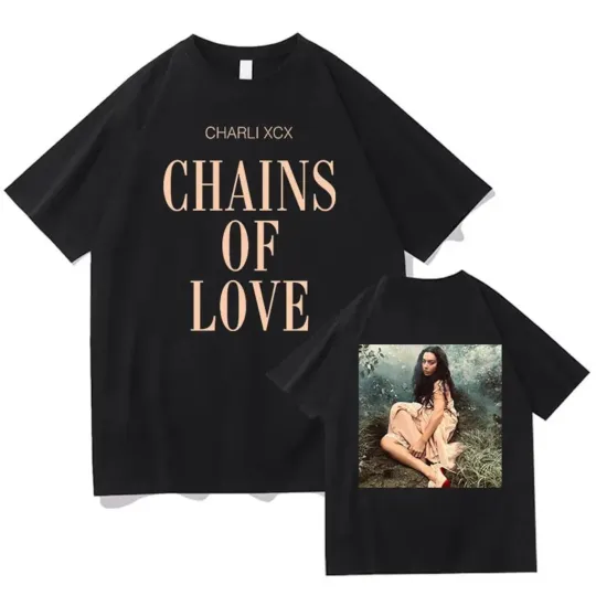 Discover Vintage Charli XCX Chains of Love Tour 2026 Double Sided T-Shirt