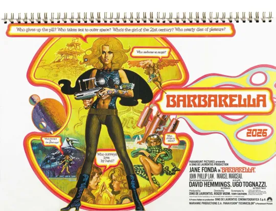 Discover 2026 Wall Calendar Barbarella Fantasy Sci-Fi Movie Stills