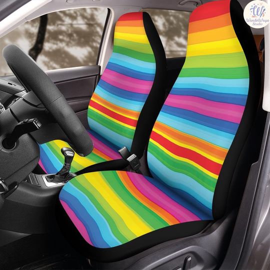 Discover Vibrant Serape Rhythm Car Seat Covers (2Pcs): Floral Polar Fleece Protector Set