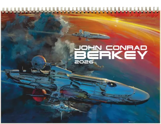 Discover 2026 Wall Calendar Vintage Sci-Fi Comic Art John Conrad Berkley