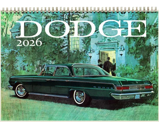 Discover 2026 Wall Calendar Vintage Dodge Car Magazine Illustrations Office Supplies