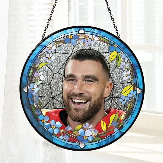Discover Travis Kelce Stained Glass Suncatcher - Home Window Hanging Ornament
