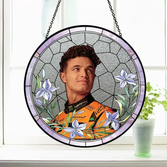 Discover Lando Norris Stained Glass Suncatcher - Home Window Hanging Ornament