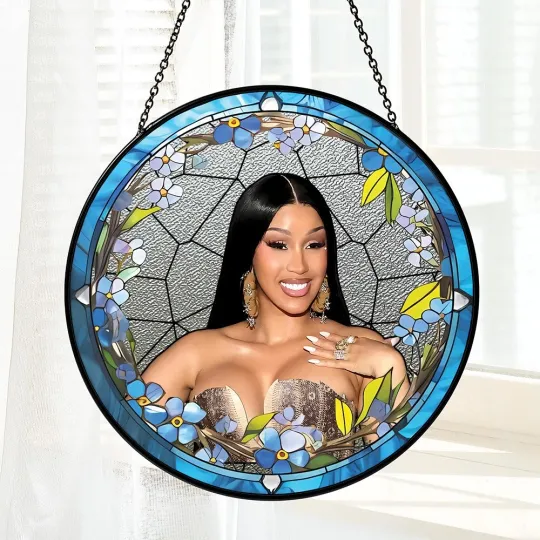 Discover Cardi B Stained Glass Suncatcher - Home Window Hanging Ornament
