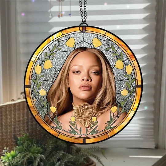 Discover Rihanna Stained Glass Suncatcher- Home Window Hanging Ornament