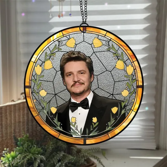 Discover Pedro Pascal Stained Glass Suncatcher- Home Window Hanging Ornament