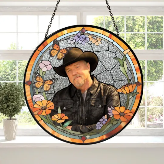Discover Trace Adkins Stained Glass Suncatcher-Home Window Hanging Ornament