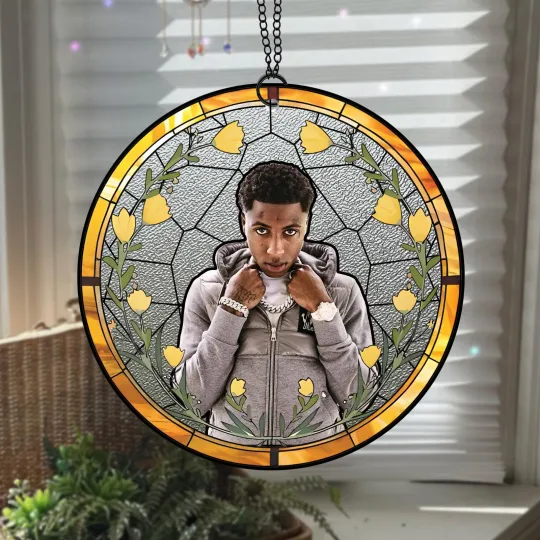 Discover NBA YoungBoy Stained Glass Suncatcher-Home Window Hanging Ornament
