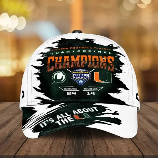 Discover Hurricanes Football Cotton Bowl Champions Baseball Cap