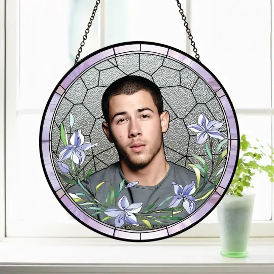 Discover Nick Jonas Stained Glass Suncatcher-Home Window Hanging Ornament