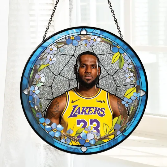 lebron james Stained Glass Suncatcher-Home Window Hanging Ornament