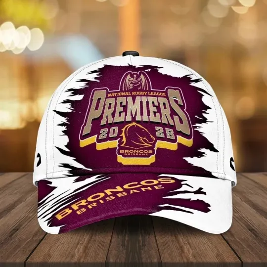 Discover Brisbane Broncos 2025 Premiers Classic Baseball Cap