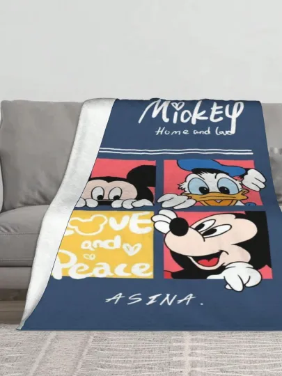 Discover Disney Funny Mickey And His Friends Cozy Blanket Fuzzy #25