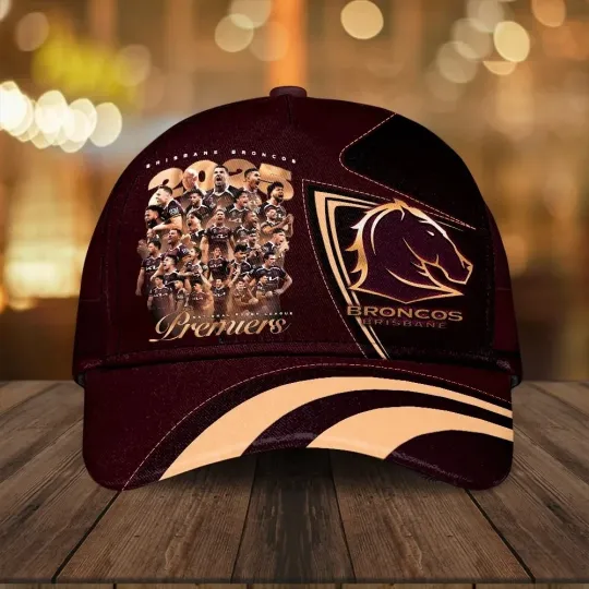 Discover Brisbane Broncos 2025 Premiers Classic Baseball Cap
