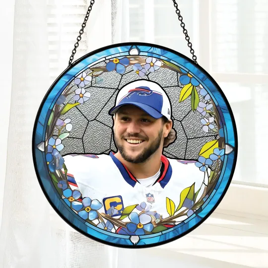 Discover Josh Allen  Stained Glass Suncatcher- Home Window Hanging Ornament