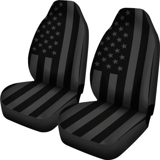 Discover USA Flag Car Seat Covers: Polyester Microfiber, Universal Fit (Set of 2)
