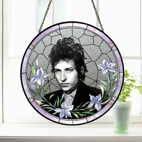 Discover Bob Dylan Stained Glass Suncatcher-Home Window Hanging Ornament