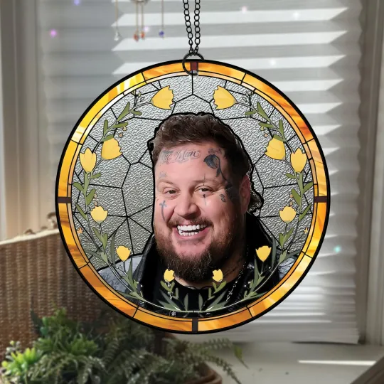 Discover Jelly Roll  Stained Glass Suncatcher-Home Window Hanging Ornament