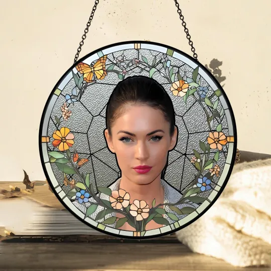 Megan Fox  Stained Glass Suncatcher-Home Window Hanging Ornament