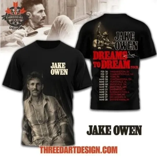 Discover Jake Owen Dreams To Dream Tour 2026 T-Shirt
