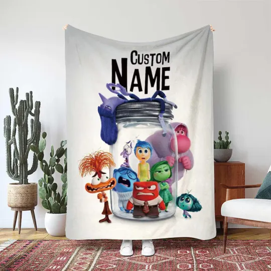 Discover Disney Pixar Inside Out 2 Fleece Bed Custom Blanket Gift For Fan, Kids