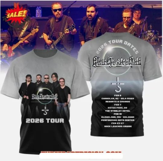 Discover Blue Oyster Cult 2026 Tour 3D T-Shirt