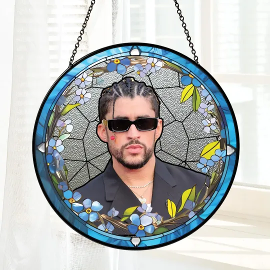 Discover Bad Bunny Stained Glass Suncatcher - Home Window Hanging Ornament