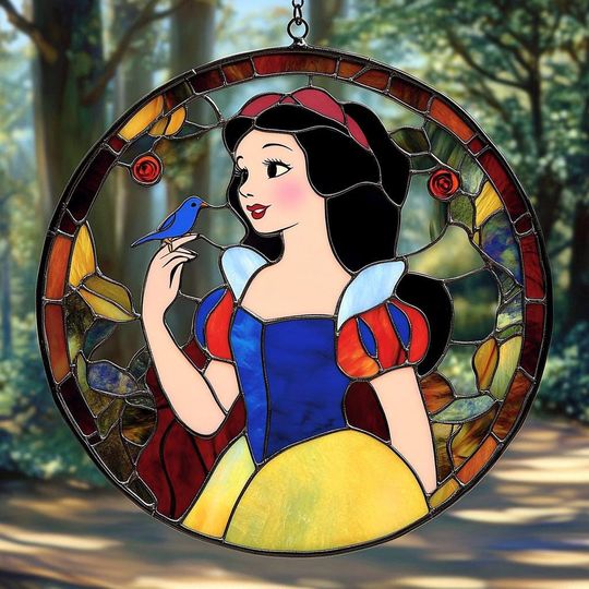 Disney Snow White Glass Suncatcher Ornament, Princess Snow White Suncatcher, Princess Gifts, Disney Girls Suncatcher, Family Window Hanging